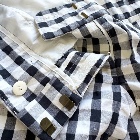 Ann Taylor Loft Marisa Cropped Gingham Checkered Black and White Ankle Pants Sz4 - Picture 8 of 14